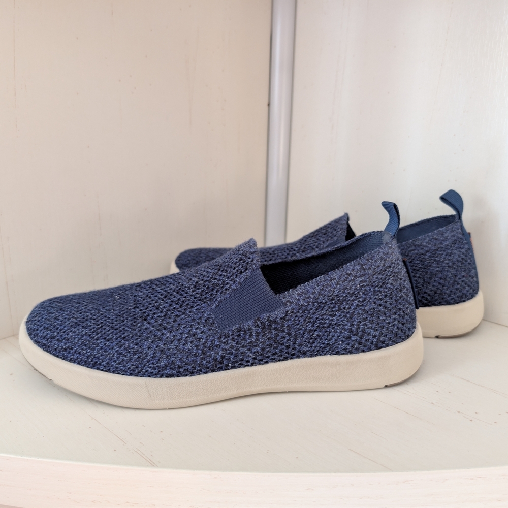 Woolloomooloo Slip-ons Size 37 Merino Wool Navy Blue EUC